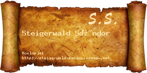 Steigerwald Sándor névjegykártya