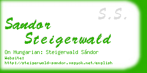 sandor steigerwald business card