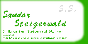 sandor steigerwald business card